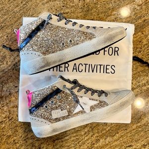 Golden Goose Midstar Sneakers Gold Glitter